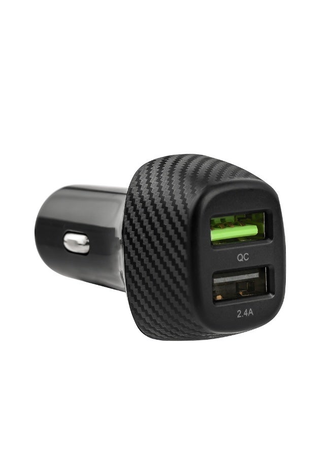 ProOne PCG11 Qualcomm Quick Charge 3.0 Dual USB 5.4A Car Charger with Type-C Cable | Fast Charging for iPhone, Samsung, and All USB Devices | Includes 1m Type-C Cable - Image 2